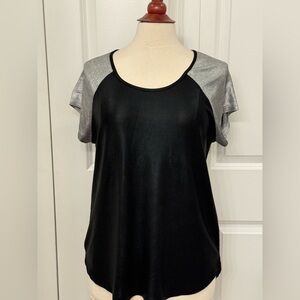 MINKPINK Shiny Short Sleeve Slinky Top